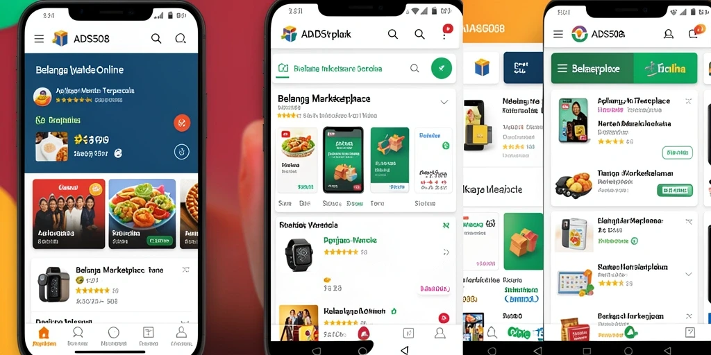 Antarmuka ADS508 yang user-friendly dengan berbagai kategori belanja.