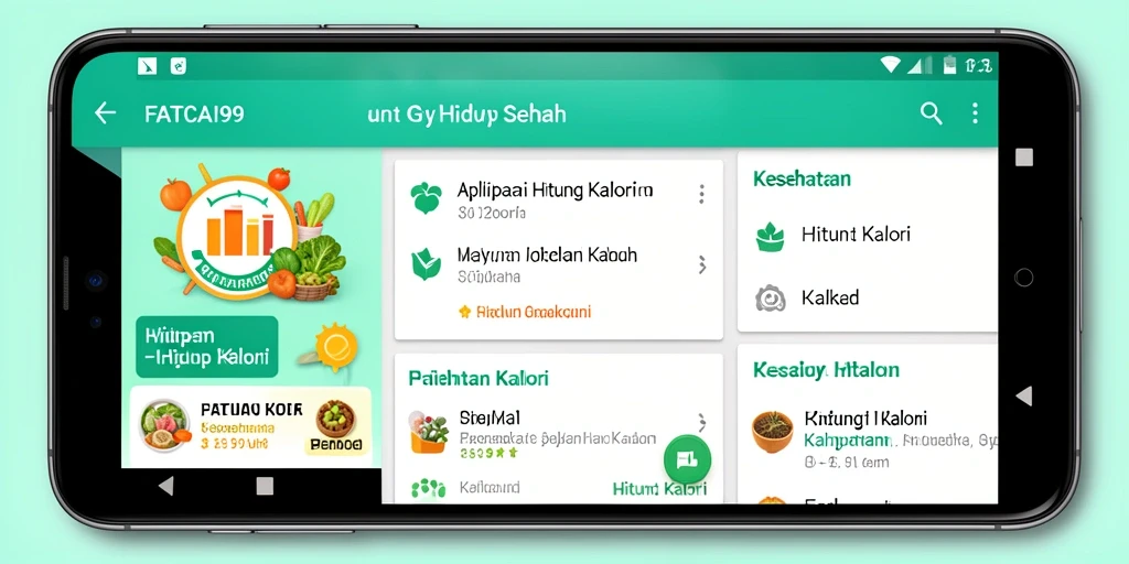 Tampilan antarmuka pengguna aplikasi Hitung Kalori yang intuitif dan informatif.