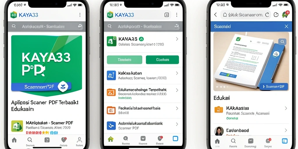 Antarmuka aplikasi KAYA33 yang sederhana dan fungsional untuk Scanner PDF.