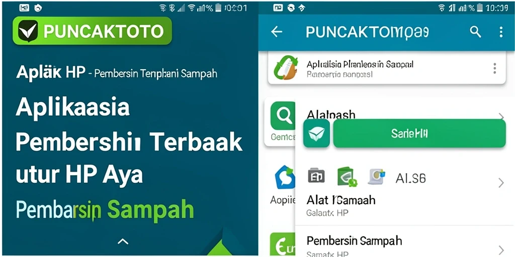 Antarmuka PUNCAKTOTO yang ramah pengguna untuk pembersihan sampah.