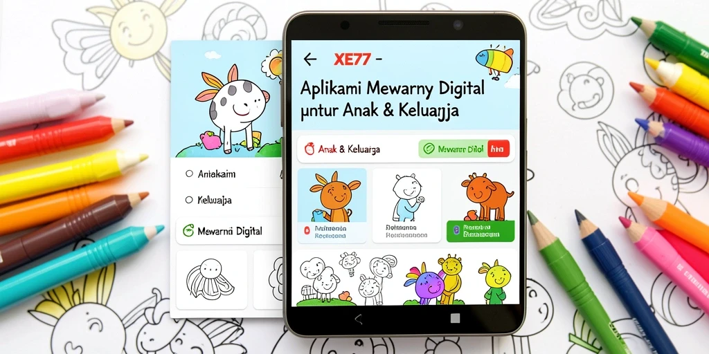 Antarmuka pengguna XE77 untuk mewarnai digital yang menarik.